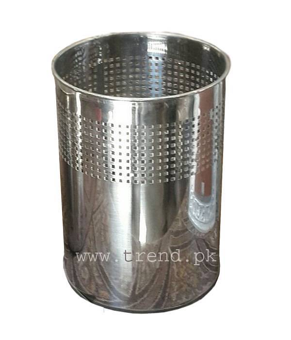 Paper Bin Stainless Steel Golden, Planter, Dustbin Open, trash bin 3