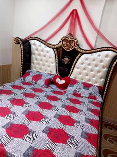 Latest black and white bed with dressing 0