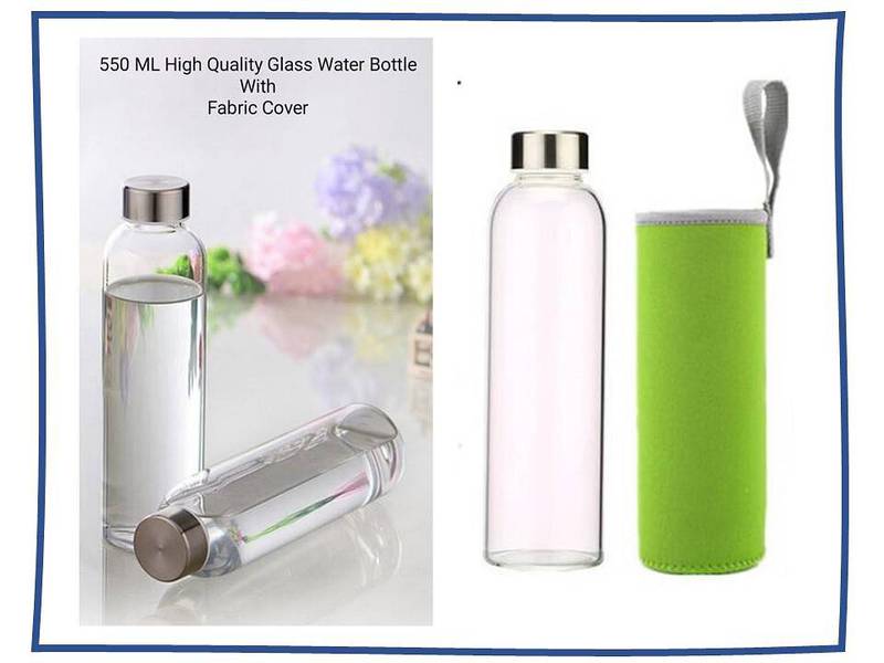 550 ML Glass Water Bottles With Fabric Covers 1
