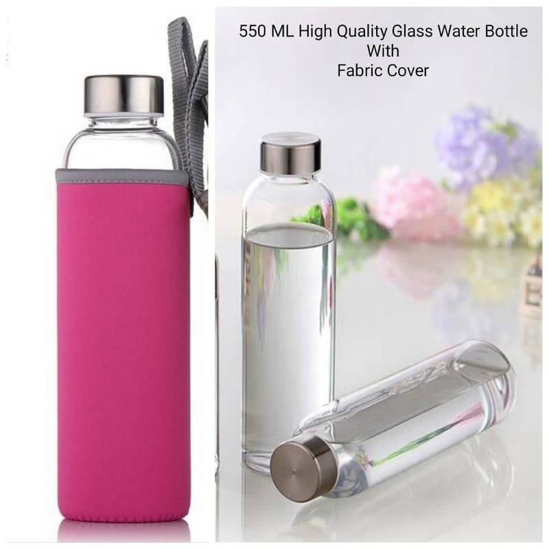 550 ML Glass Water Bottles With Fabric Covers 0