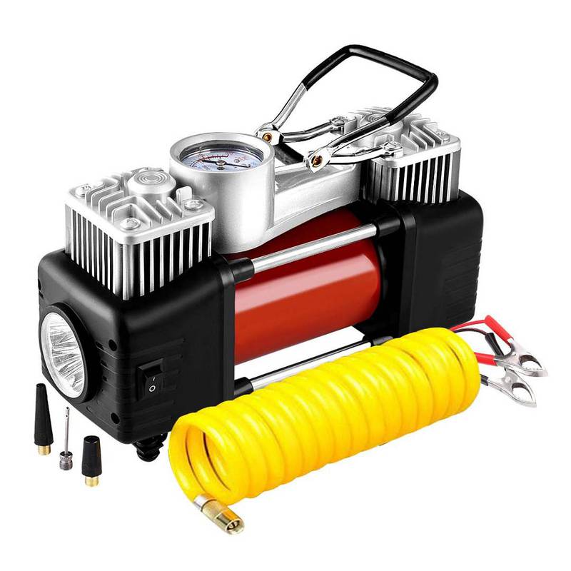 Dual Cylinder Air Compressor Pump, Heavy Duty Portable Air Pump, Auto 0