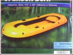 H2O HEAVY DUTY 2-PERSON BOAT INFLATABLE BOAT 112" X 48" 4 oars