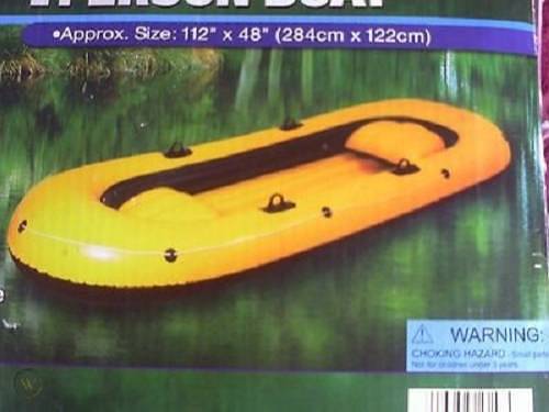 H2O HEAVY DUTY 2-PERSON BOAT INFLATABLE BOAT 112" X 48" 4 oars 1