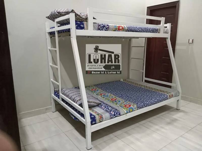 Iron Bunk bed 2 in 1 (double + single) COD all Pakistan 0