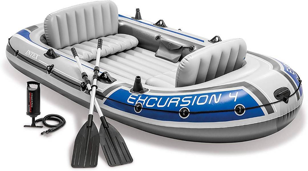 Intex Excursion 4 Inflatable River/Lake Boat 10’4 X 5’5 X1’5 Inches 0