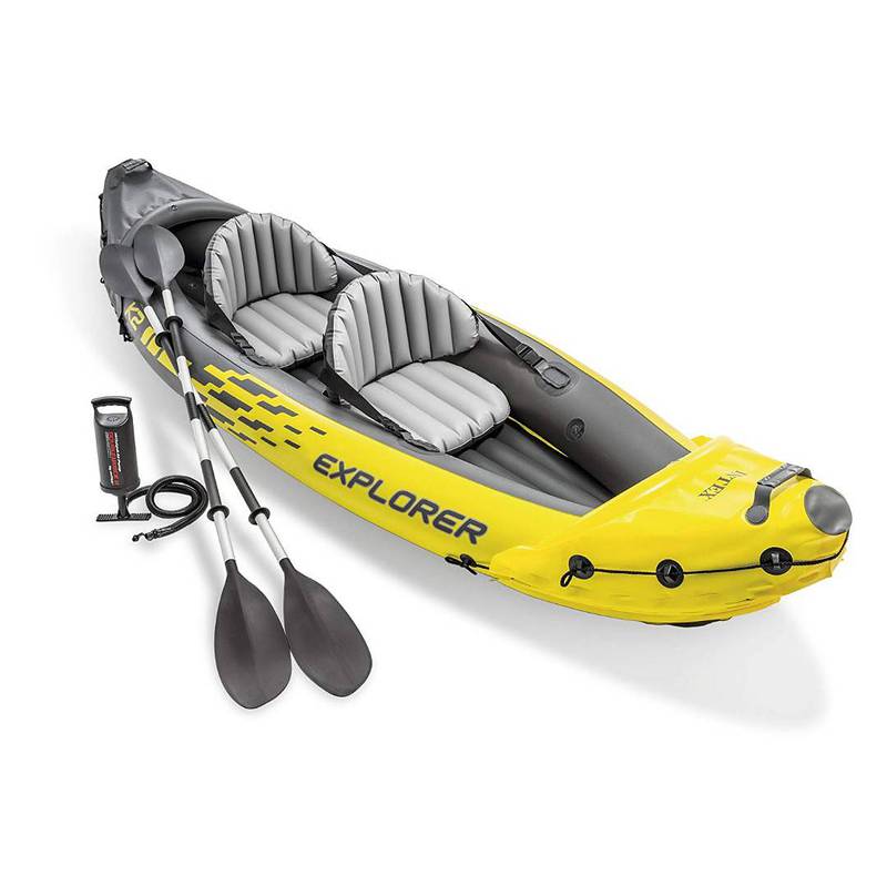 Intex Explorer K2 Kayak, 2-Person Inflatable Kayak Set with Aluminum O 0