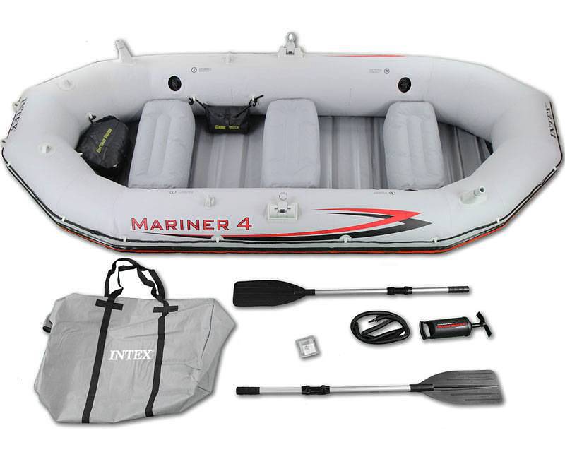Intex Mariner 3, 3-Person Inflatable Boat Set with Aluminum Oars and H 1