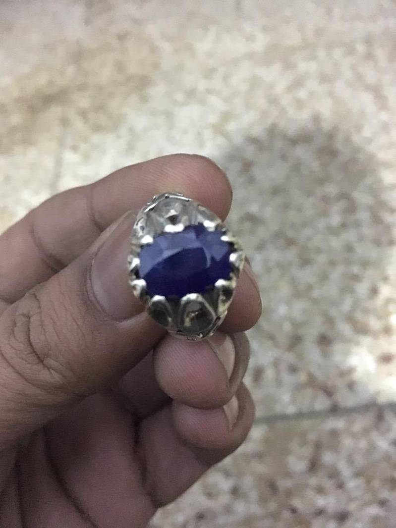 Kashmir Saphire Unused Silver Ring 4