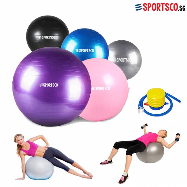 Yoga Ball Gymnastic Ball Anti Burst and Slip Resistance with Foot Pum 0