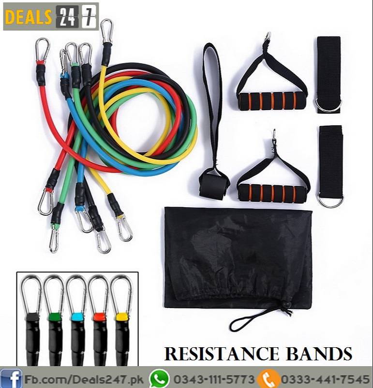 11PCS Resistance Bands set Pull Rope Fitness Exercises Home Gym 0