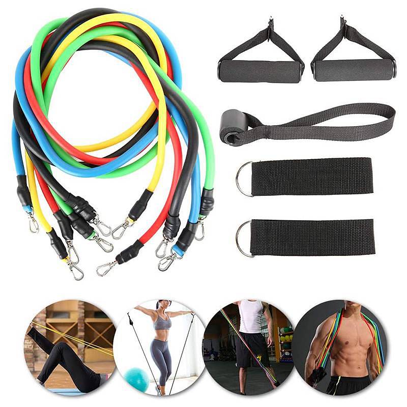 11PCS Resistance Bands set Pull Rope Fitness Exercises Home Gym 1