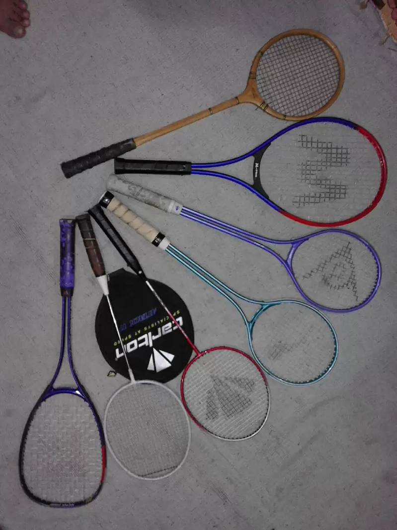 Imported Badminton,Tennis & Squash Rackets all made of chrome, carbon. 0