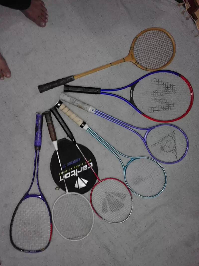 Imported Badminton,Tennis & Squash Rackets all made of chrome, carbon. 1