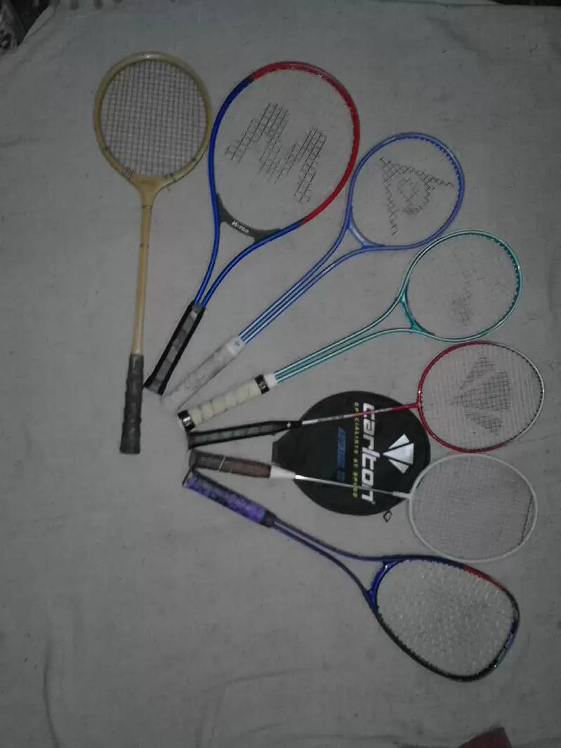 Imported Badminton,Tennis & Squash Rackets all made of chrome, carbon. 2
