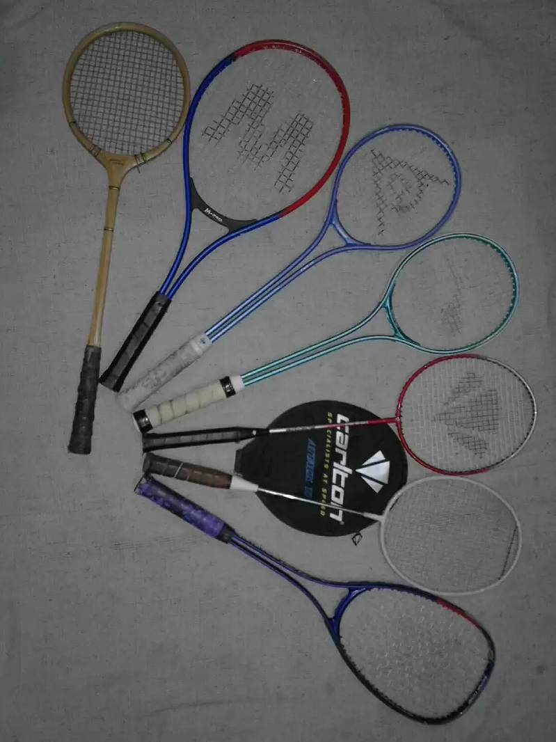 Imported Badminton,Tennis & Squash Rackets all made of chrome, carbon. 4