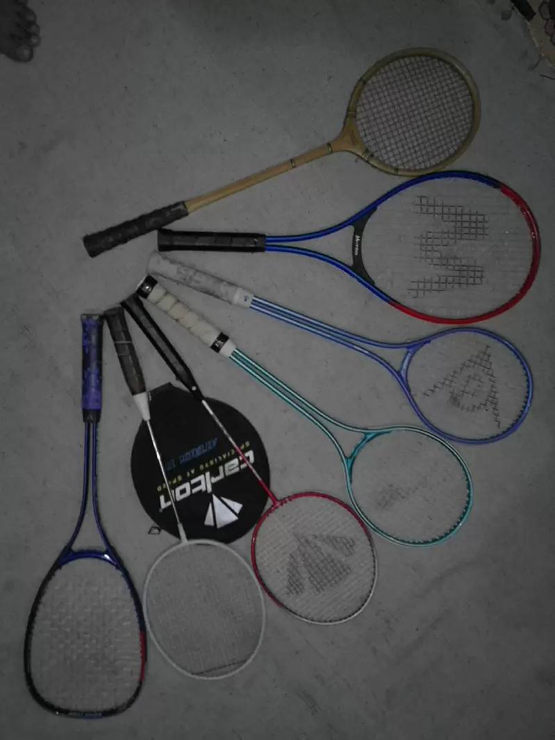 Imported Badminton,Tennis & Squash Rackets all made of chrome, carbon. 5