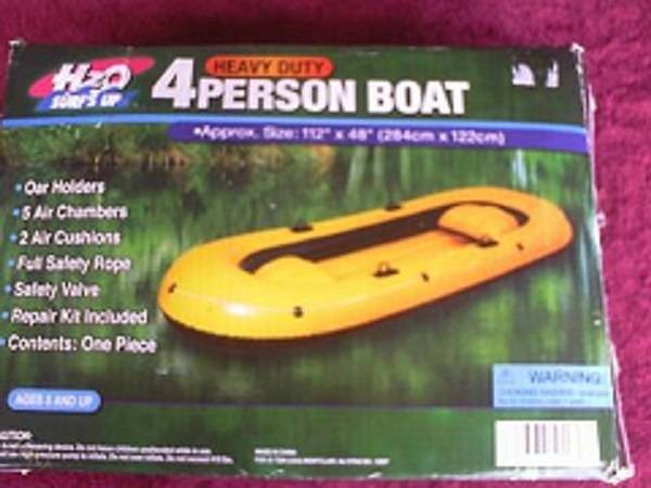 AWESOME H2O HEAVY DUTY 4-PERSON BOAT INFLATABLE BOAT 112" X 48" BRAND 1