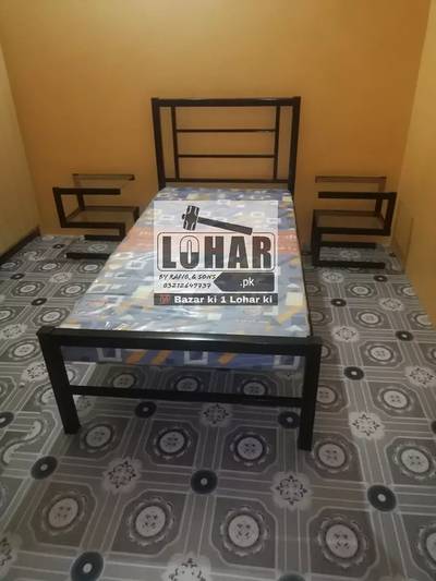 Iron Single Bed & storage box 72*36 (10 years warranty)