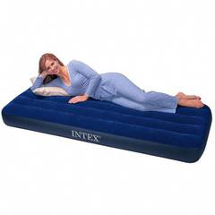 PORTABLE AIR BED IN BLUE COLOUR