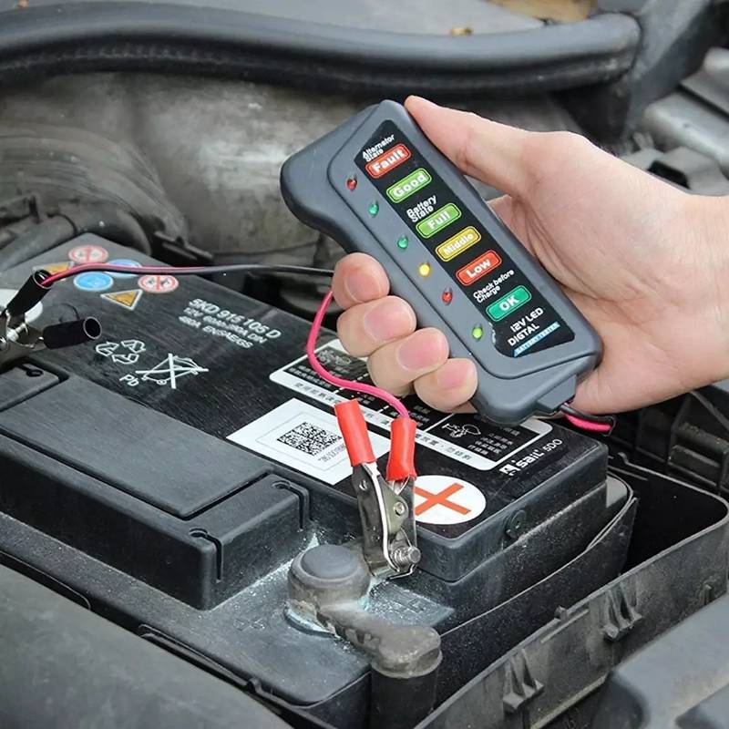 12V Car Battery Tester 6 LED Indicators Digital Battery Alternator Tes 0