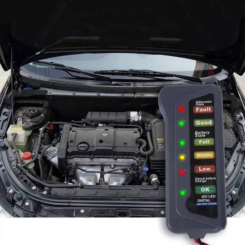 12V Car Battery Tester 6 LED Indicators Digital Battery Alternator Tes 1