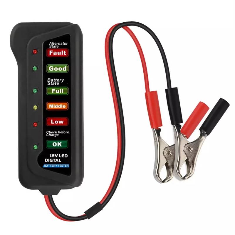 12V Car Battery Tester 6 LED Indicators Digital Battery Alternator Tes 4