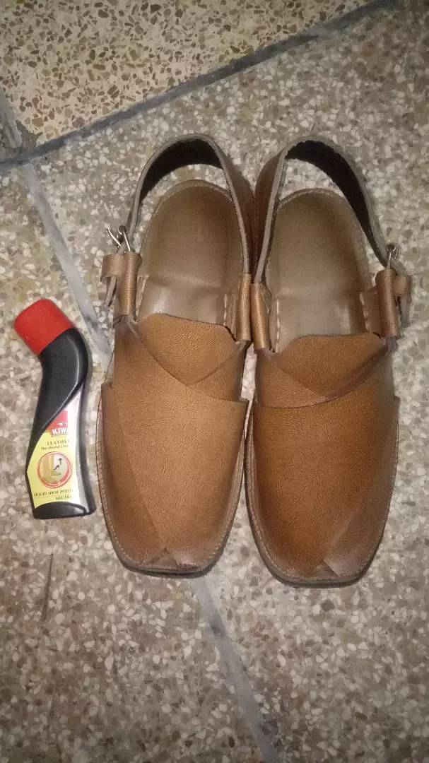 New Peshawari Chappal Hand Made. . Genuine Leather Upper & Sole size 8 1