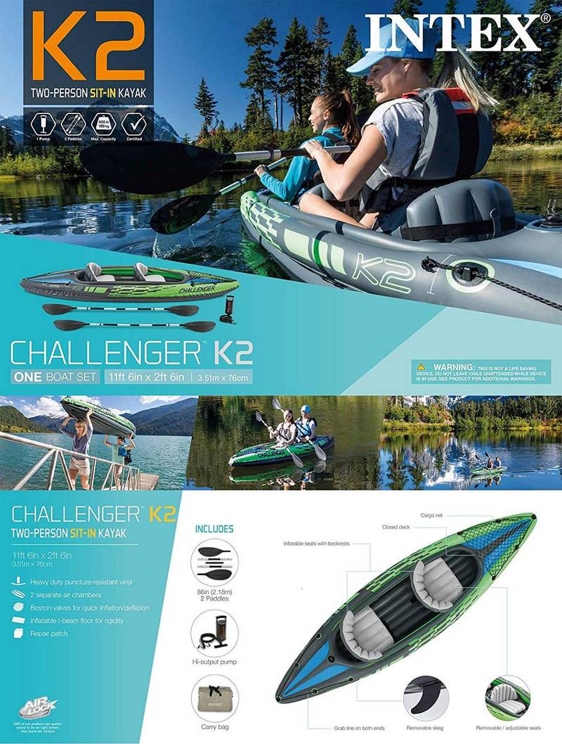 Intex Boat Challenger K One Person Inflatable with Paddle and Pump 6