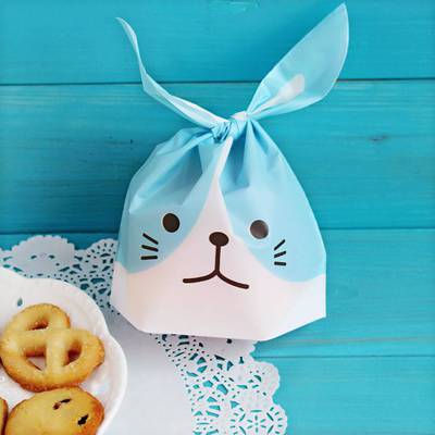 10 Pcs Blue Rabbit Ears Birthday Party Bag Goodies Bag 1