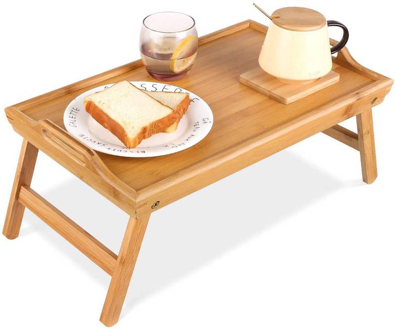 Wooden Folding Bed Tray - Brown 2