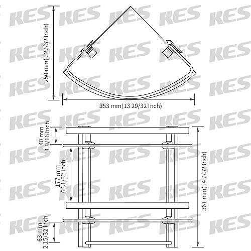 Glass Corner Shelf Shower Caddy 2 Tier Aluminum 4