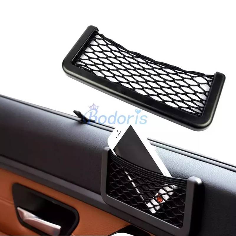 1pc Universal Car Storage Bag Brand Stick-up Mesh Net Storage 3