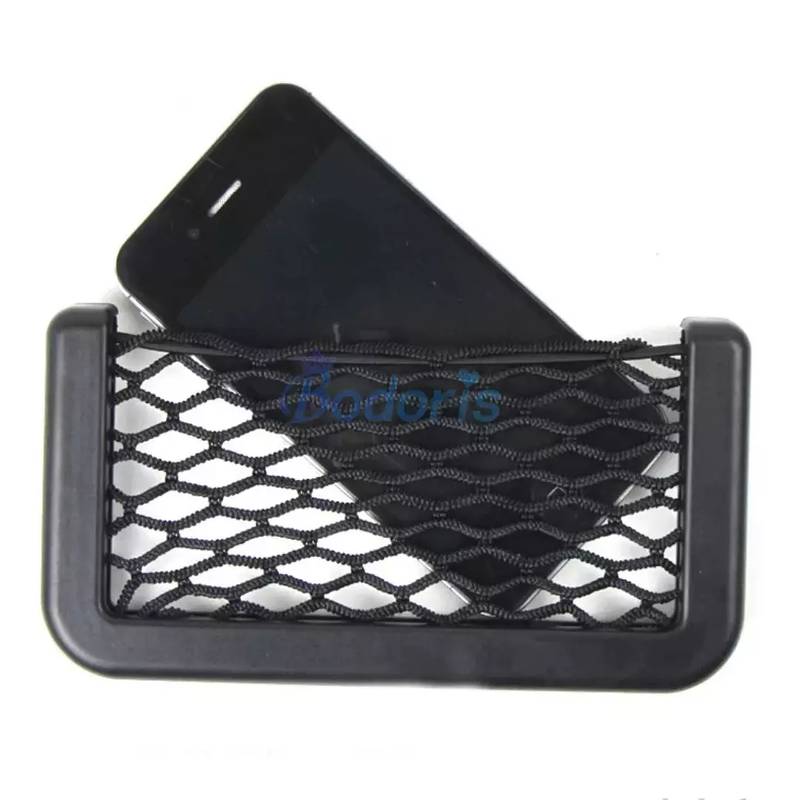 1pc Universal Car Storage Bag Brand Stick-up Mesh Net Storage 4