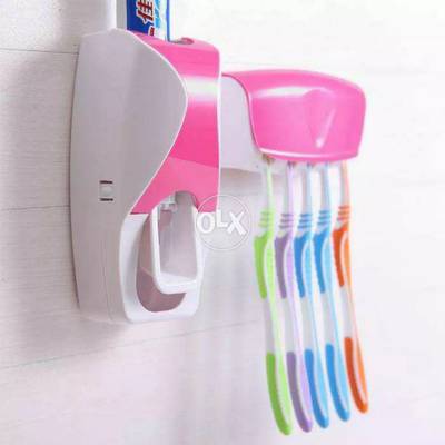 Toothpaste Dispenser + Five Toothbrush Holder  High Quality Product