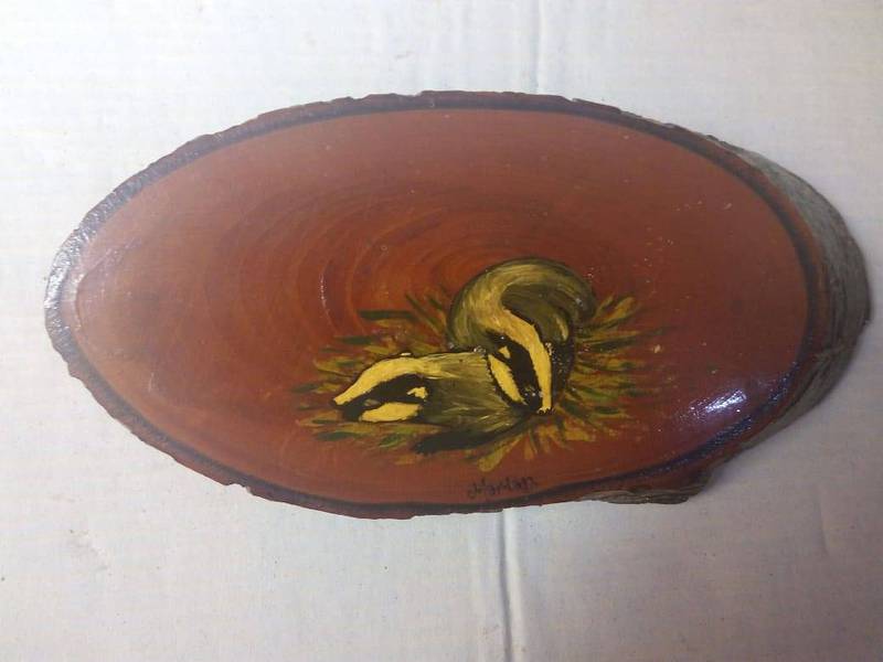 Two Paintings on Wood Slice 6