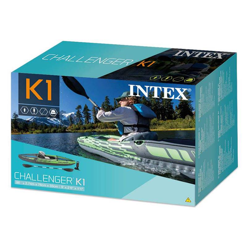 Intex Challenger K1 Kayak, 1-Person Inflatable Kayak Set with Aluminum 4