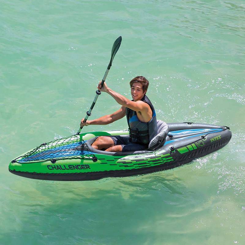 Intex Challenger K1 Kayak, 1-Person Inflatable Kayak Set with Aluminum 5