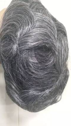 Grey hair unite with 30%white hairs,hair patch,hair cap