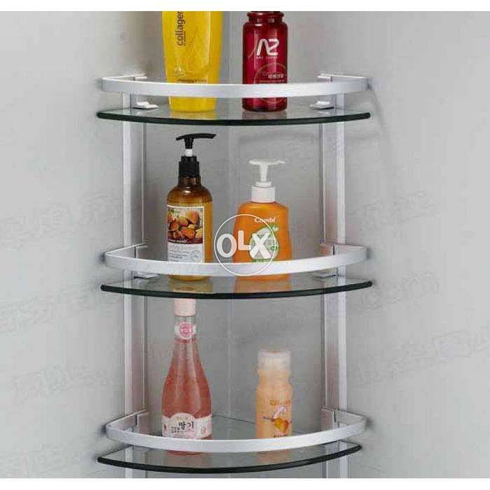 3 Layer Corner Glass Shelves for Bathroom in Pakistan 0