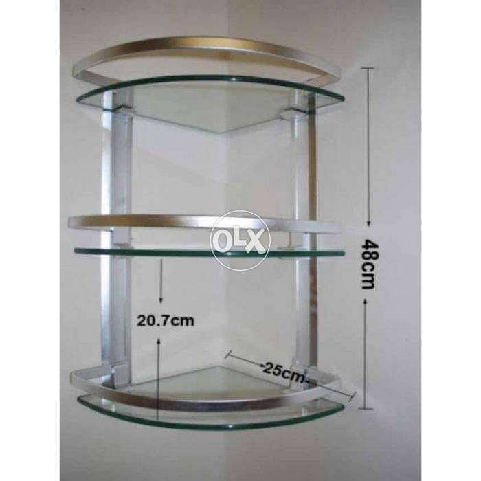 3 Layer Corner Glass Shelves for Bathroom in Pakistan 2