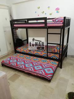 Iron Bunk bed with sliding bed (for 3 persons) COD all Pakistan