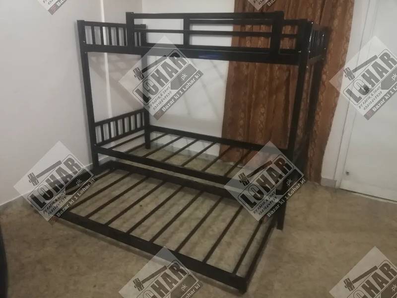 Iron Bunk bed with sliding bed (for 3 persons) COD all Pakistan 3