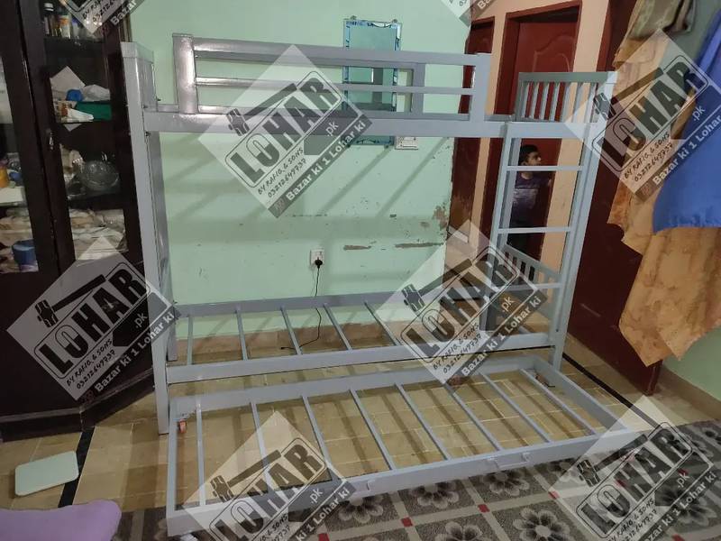 Iron Bunk bed with sliding bed (for 3 persons) COD all Pakistan 5