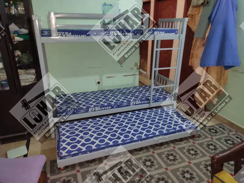 Iron Bunk bed with sliding bed (for 3 persons) COD all Pakistan 6