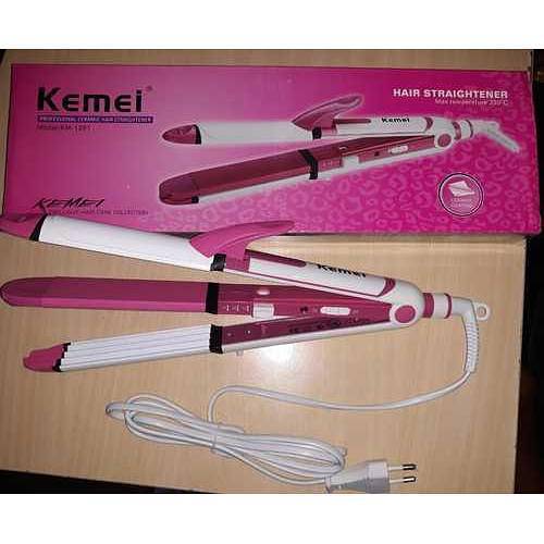 New) Kemei 3-in-1 (Curler, Crimper & Straightener) Style Km-1291 7