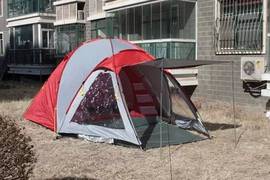 Parachute camping tent sleeping bags fishing rod reel backpack 0