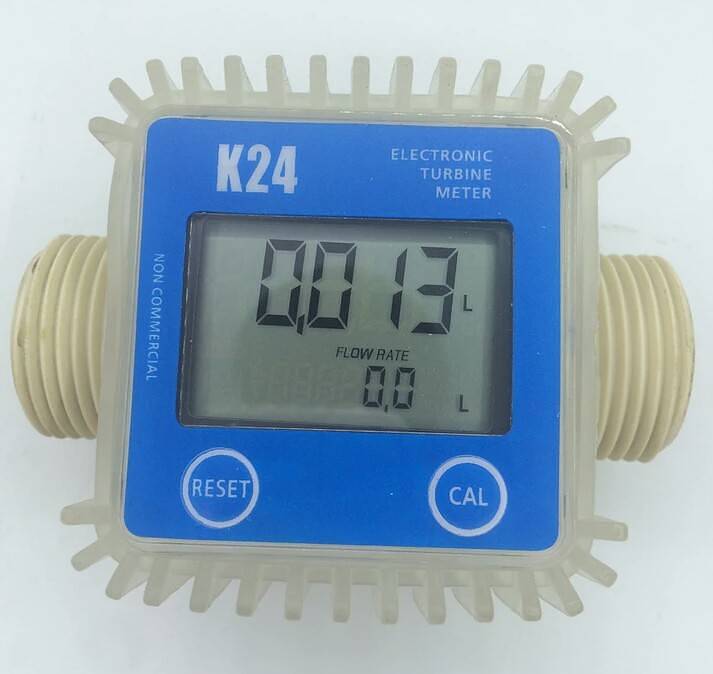 Digital LCD K24 Flow Meter Turbine Fuel Meter For Water Air Chemicals 0
