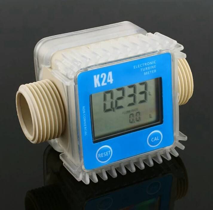 Digital LCD K24 Flow Meter Turbine Fuel Meter For Water Air Chemicals 1