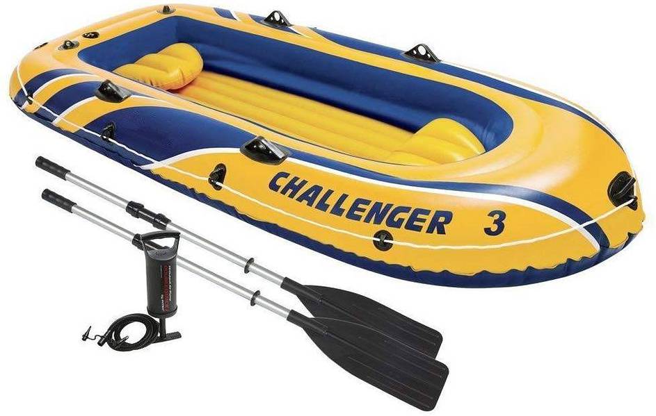 Intex Challenger 3 Inflatable Boat Set With Pump 0