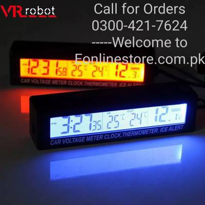 FomCcu Car Thermometer Clock Calendar LCD Clip-on Digital Backlight for Automotive 